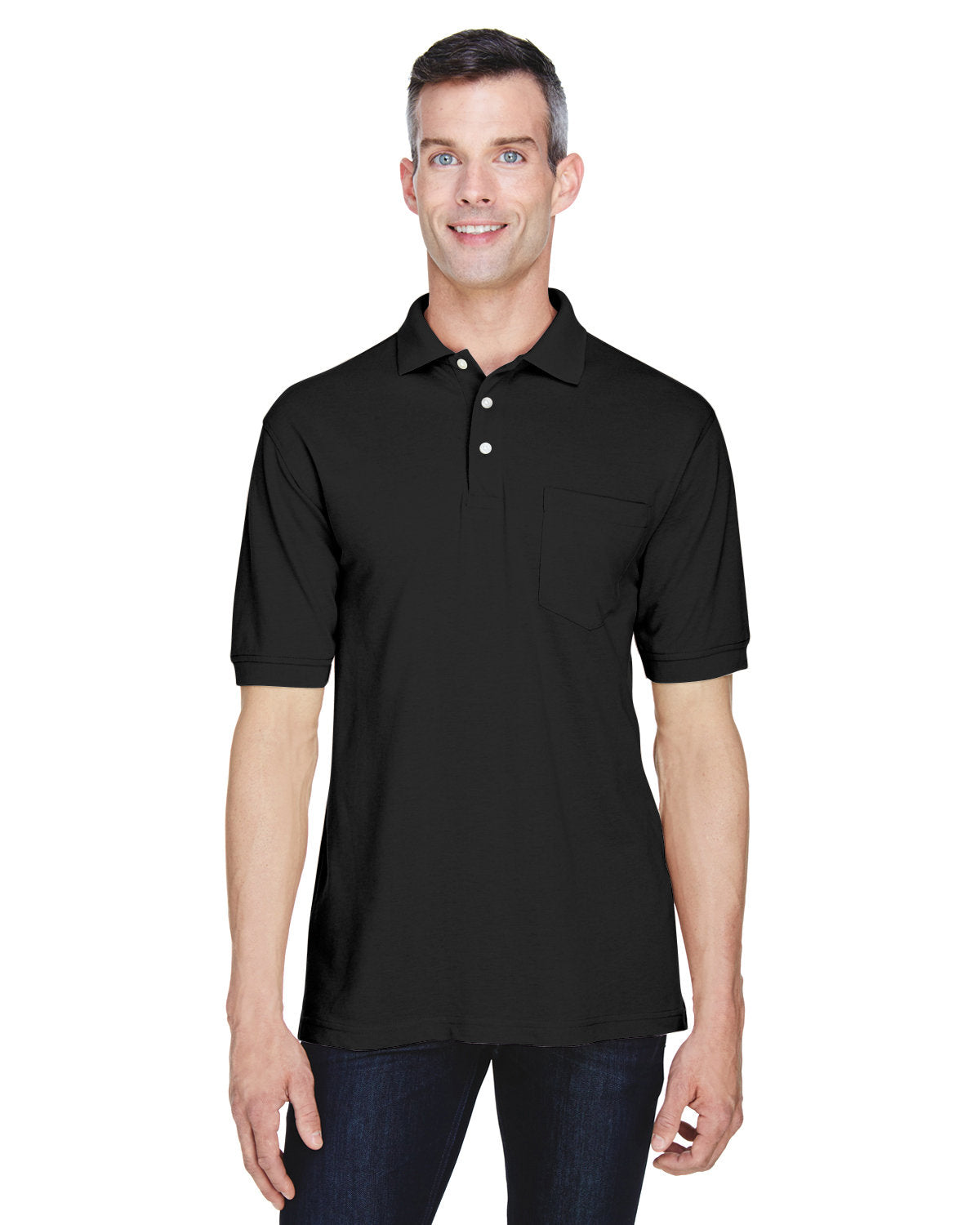 Harriton® Men's Easy Blend™ Polo with Pocket