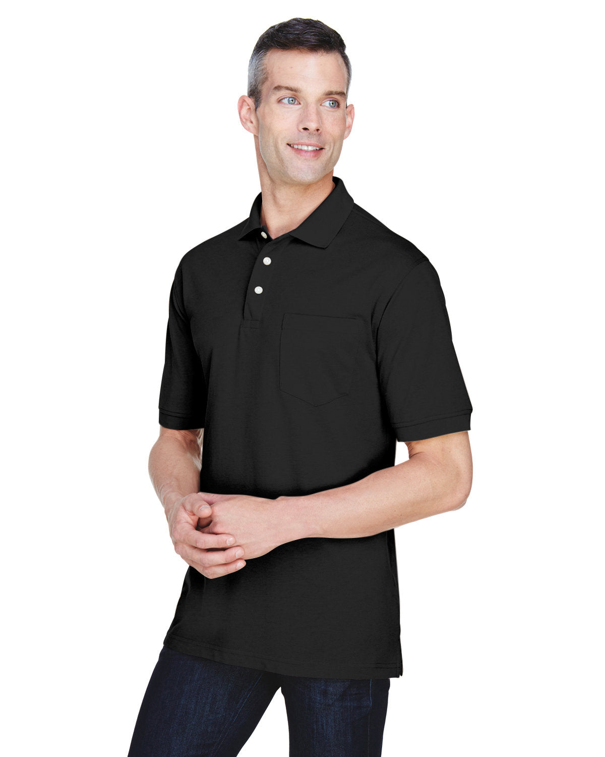 Harriton® Men's Easy Blend™ Polo with Pocket