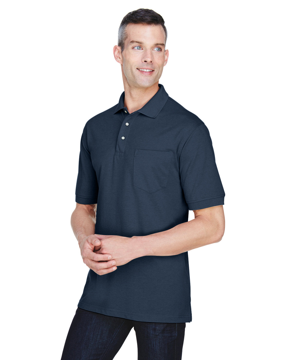 Harriton® Men's Easy Blend™ Polo with Pocket