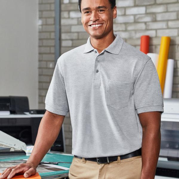 Harriton® Men's Easy Blend™ Polo with Pocket