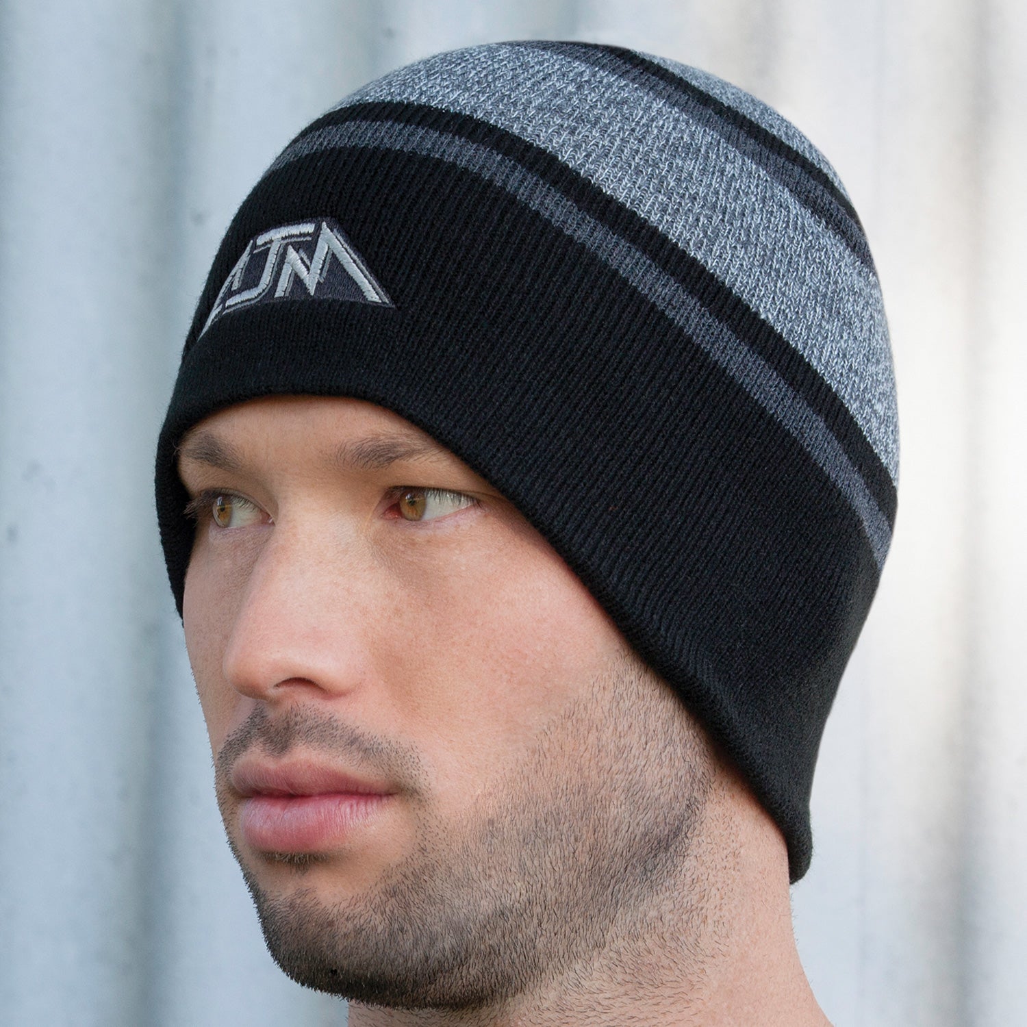 AJM Acrylic Board Toque, Heather/Stripe rib knit 9M039M