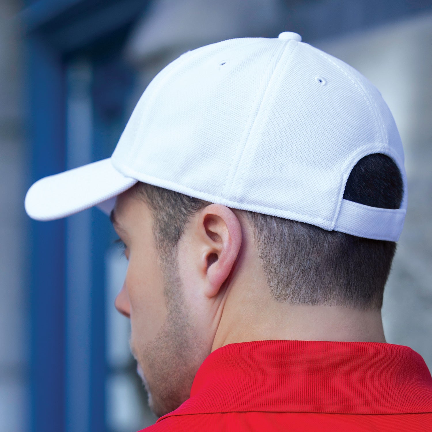 AJM Deluxe Polyester 6 Panel Constructed Contour Cap with velcro closure