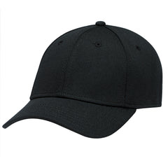 AJM Deluxe Polyester 6 Panel Constructed Contour Cap with elasticized sweatband