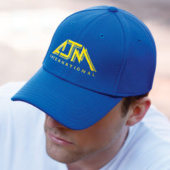 AJM Deluxe Polyester 6 Panel Constructed Contour Cap with elasticized sweatband
