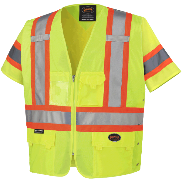 Pioneer® Hi-VizI Short-Sleeved Safety Vest - Tricot Poly Interlock 6691