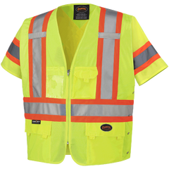Pioneer® Hi-VizI Short-Sleeved Safety Vest - Tricot Poly Interlock 6691
