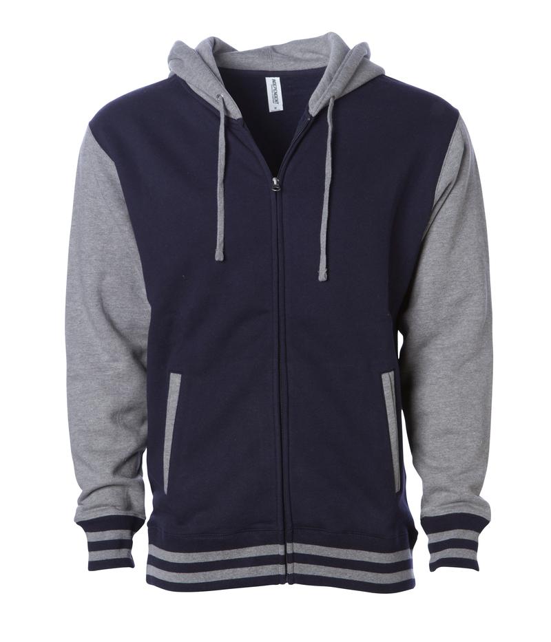 Independent Trading Unisex Varsity Zip Hood