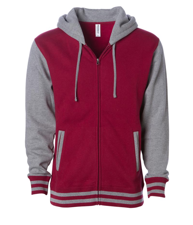Independent Trading Unisex Varsity Zip Hood