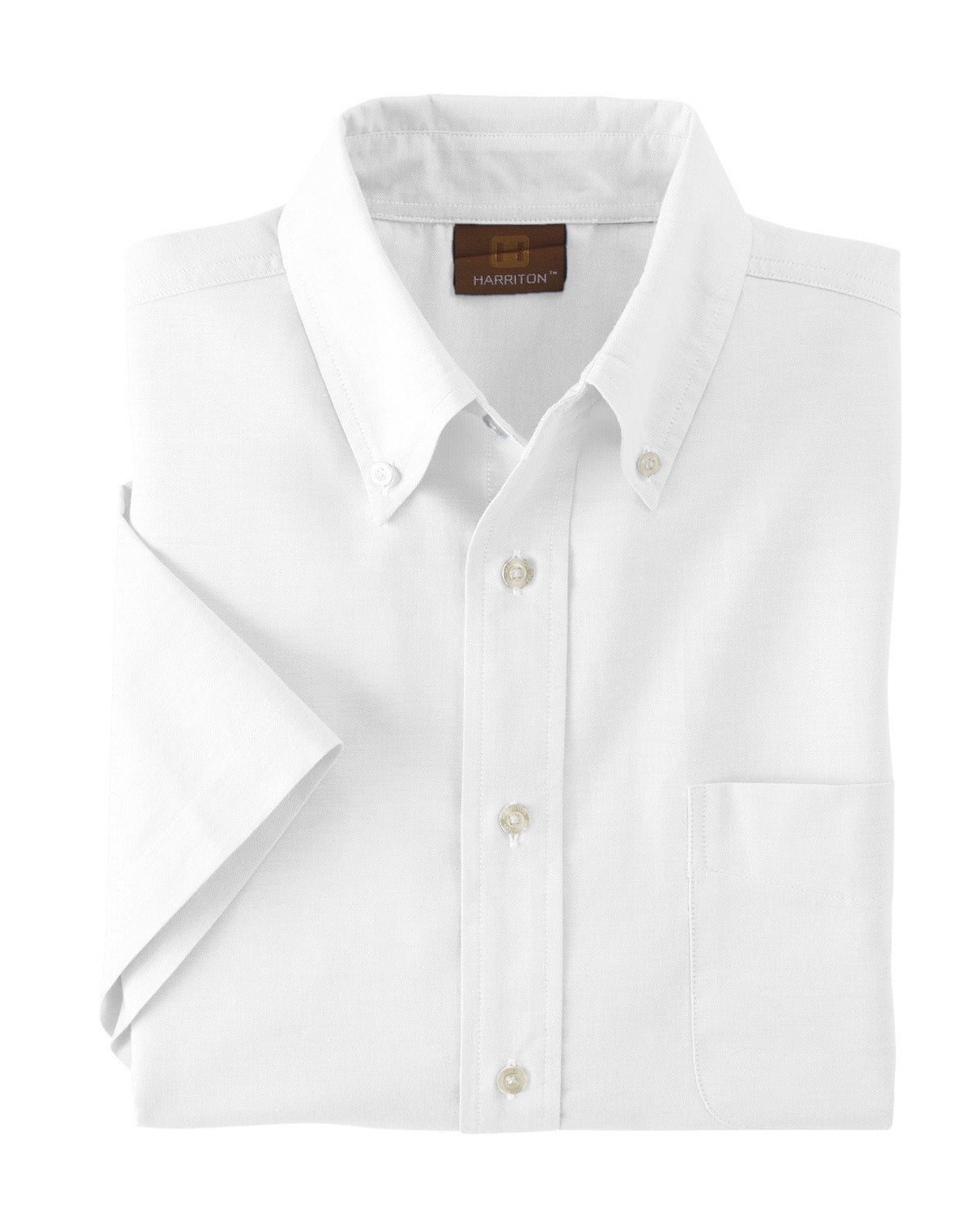 Harriton Men's Short-Sleeve Oxford with Stain-Release