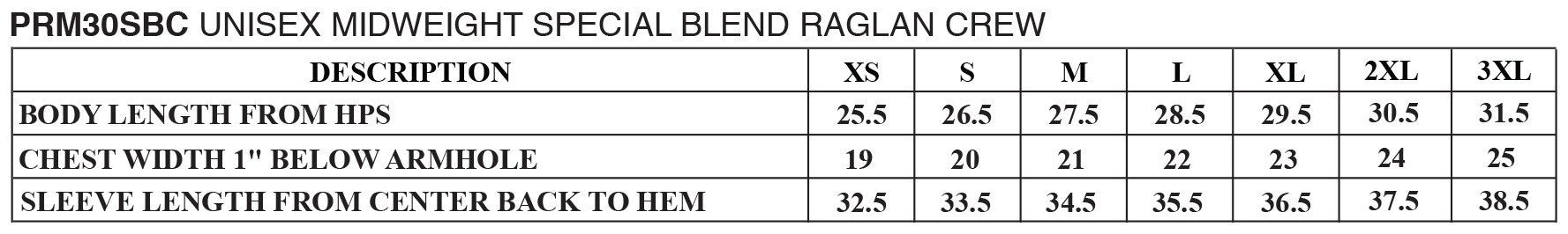 Independent Trading Unisex Special Blend Raglan Crew