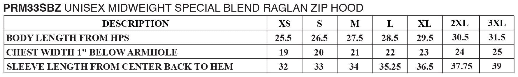 Independent Trading Unisex Special Blend Zip Hooded Raglan