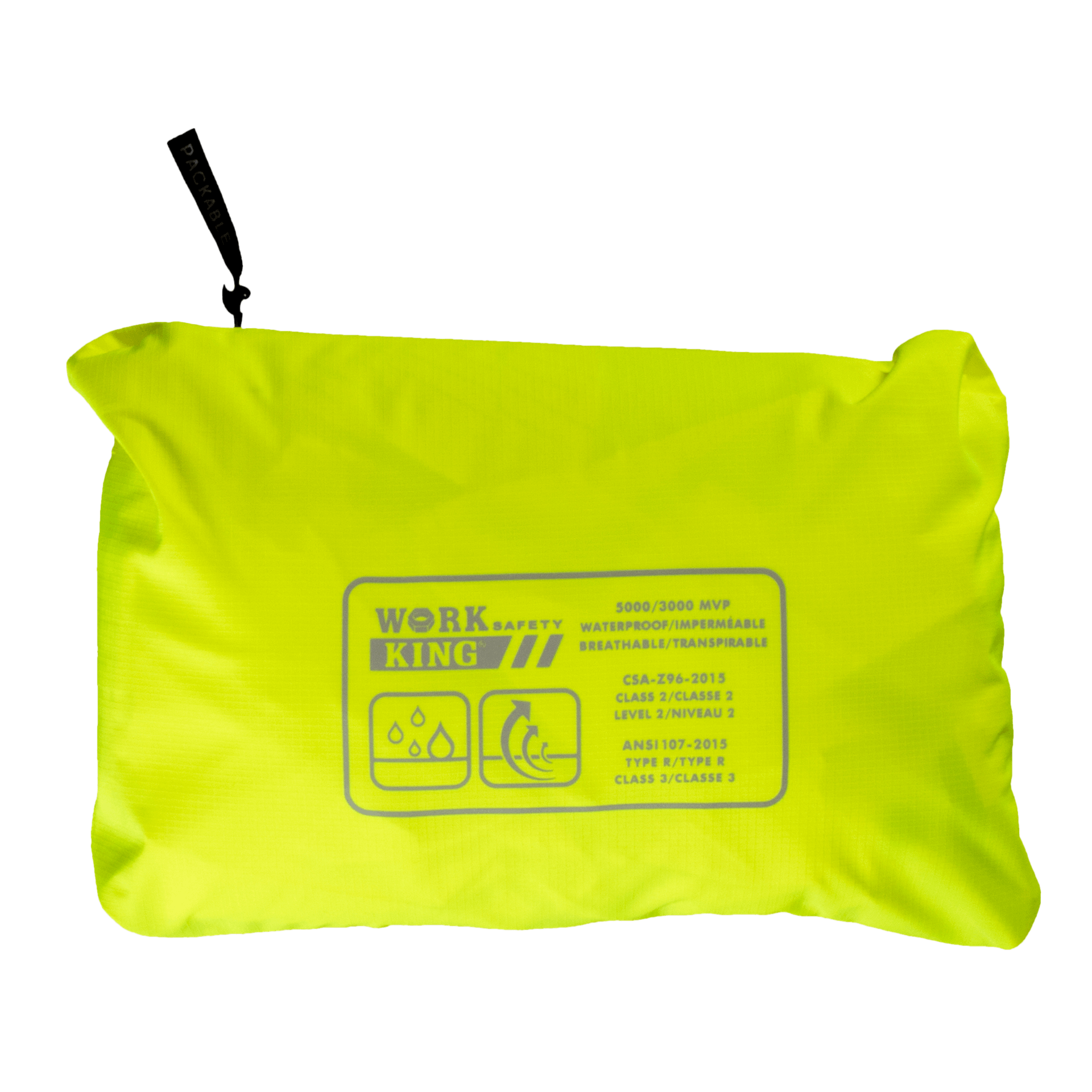 Work King® Hi-Vis Packable Rain Jacket SJ05