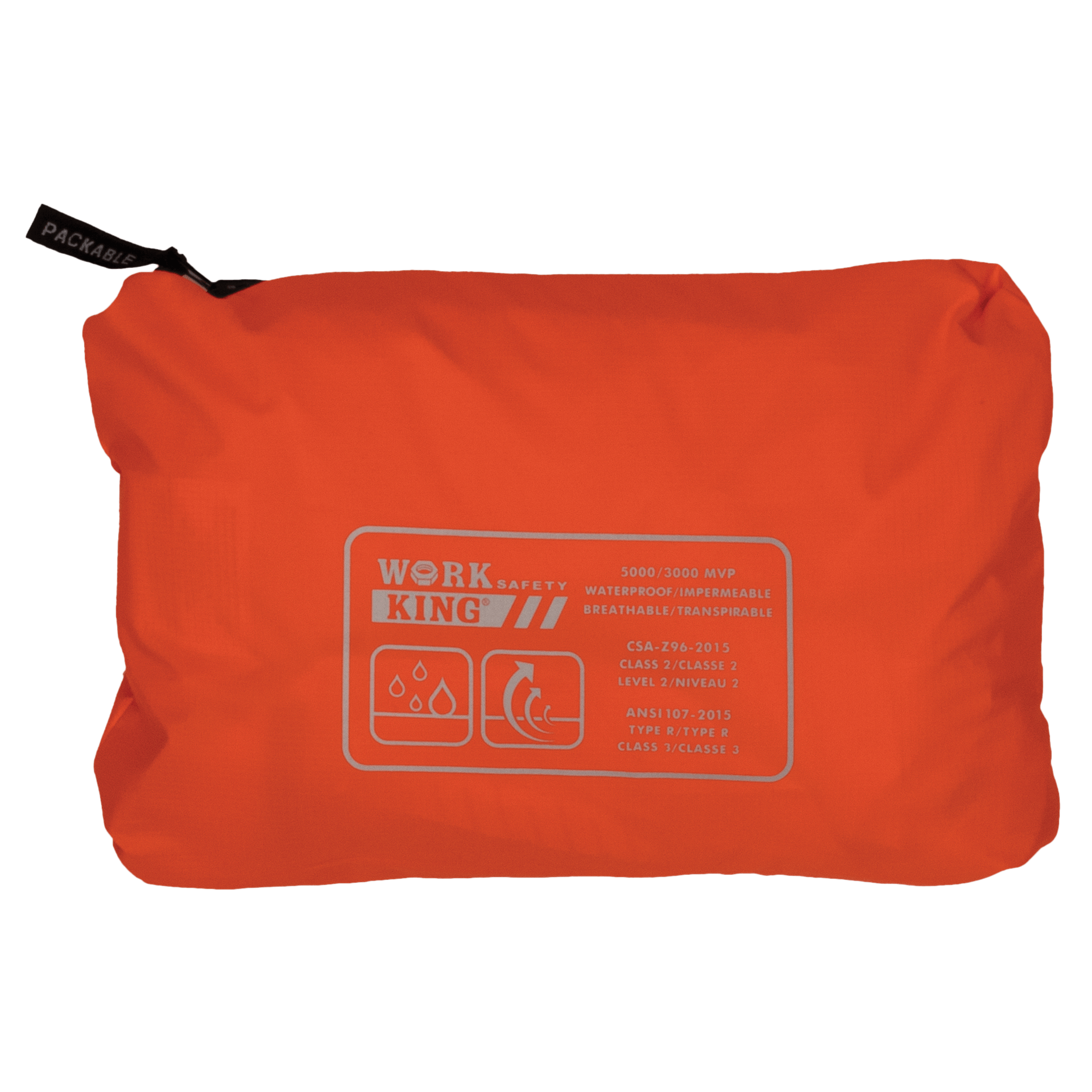 Work King® Hi-Vis Packable Rain Jacket SJ05