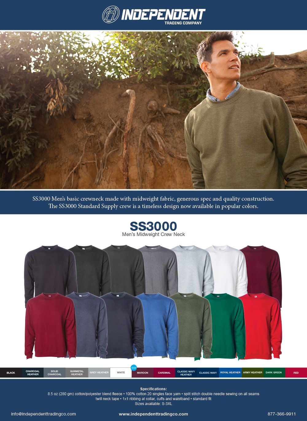 Independent Trading Midweight Crew Neck Sweatshirt