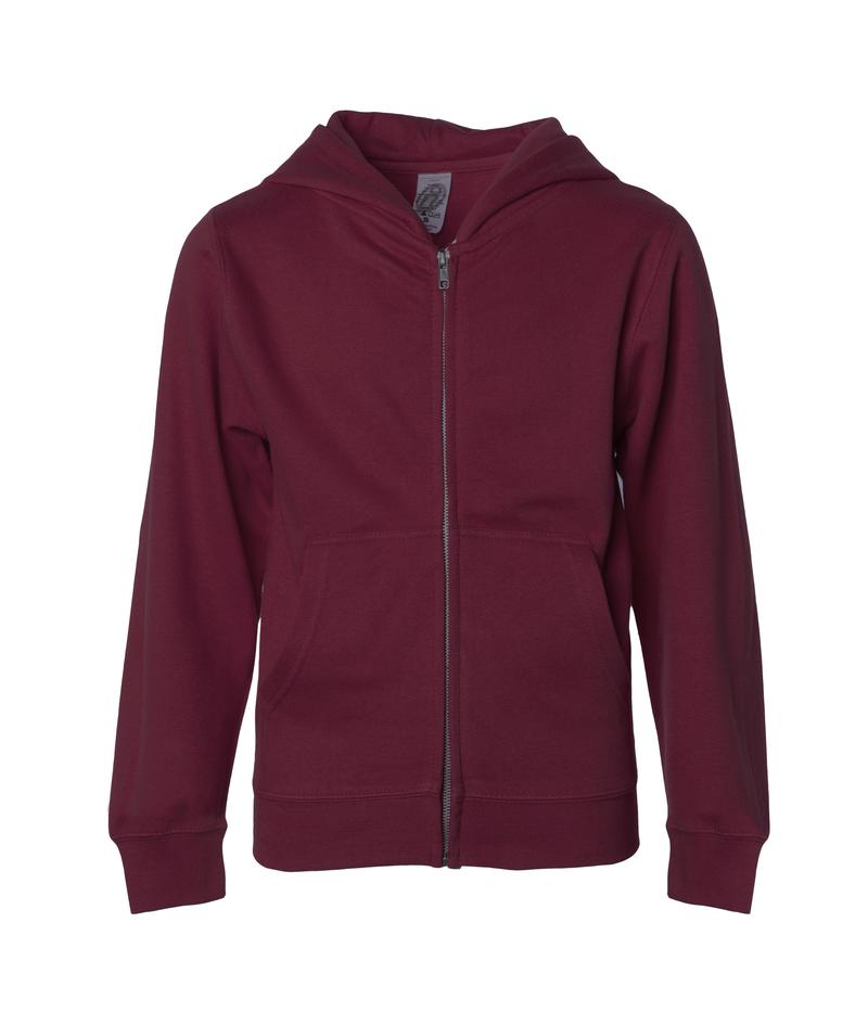 Independent Trading Midweight Zip Hooded Sweatshirt Youth