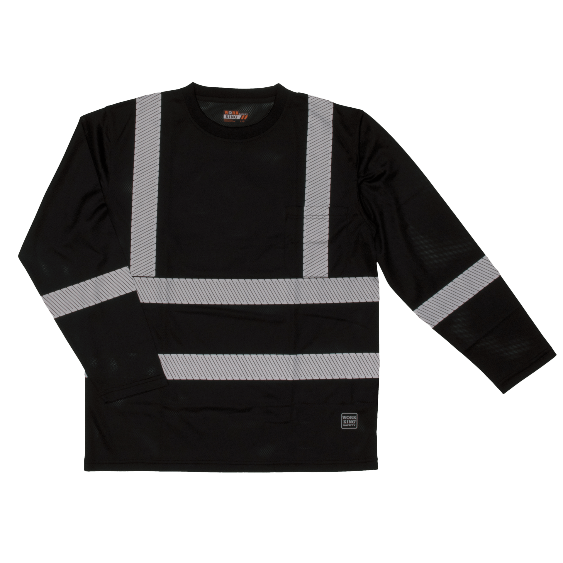 Work King® L/S Safety T-Shirt with Segmented Stripes ST08