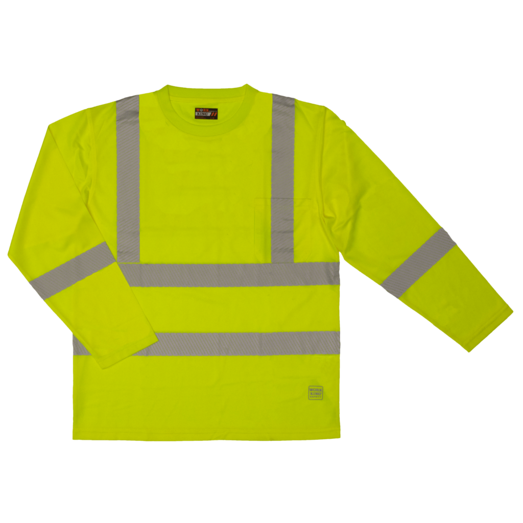 Work King® L/S Safety T-Shirt with Segmented Stripes ST08