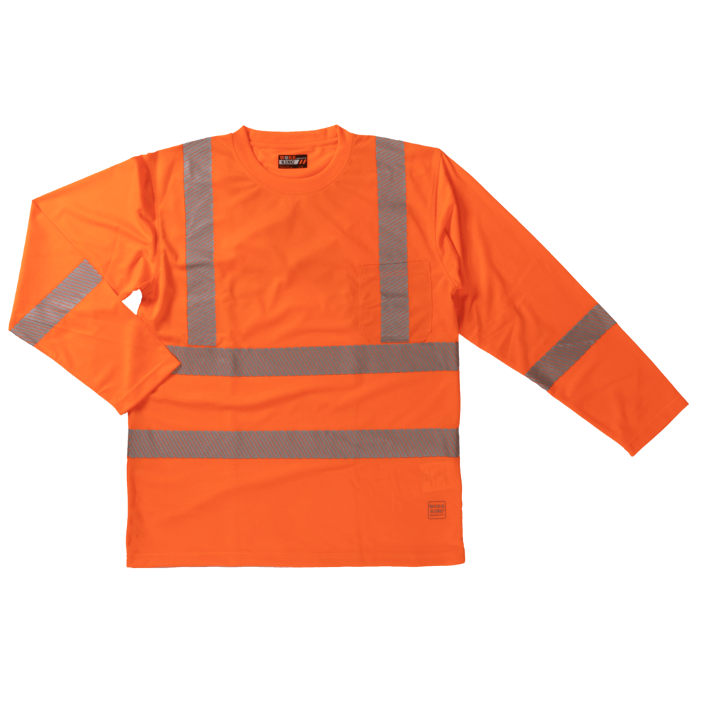 Work King® L/S Safety T-Shirt with Segmented Stripes ST08