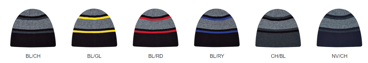 AJM Acrylic Board Toque, Heather/Stripe rib knit 9M039M