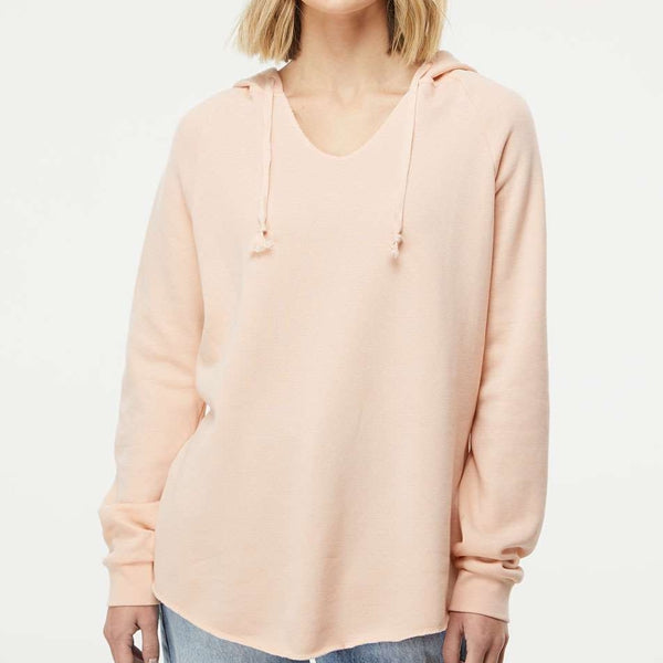 Independent Trading Women’s Lightweight California Wave Wash Hooded Sweatshirt - PRM2500
