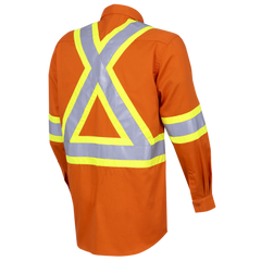 Pioneer® Hi-Viz Cotton Long-Sleeved Safety Shirt-Ultra-Cool Cotton Twill 4441