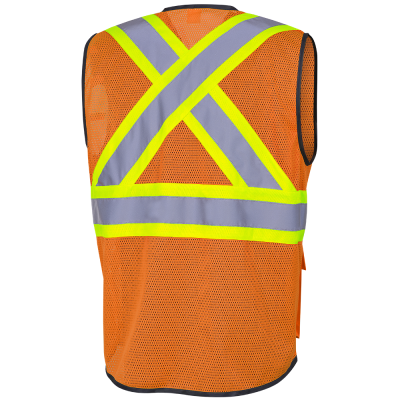 Pioneer® Hi-Viz Zipper Front Safety Vest - Poly Mesh 6961