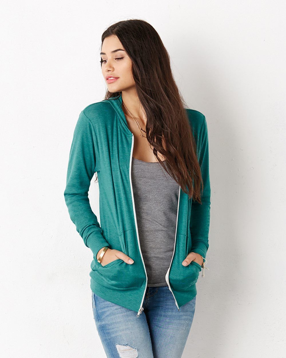 Bella+Canvas® Unisex Triblend Full-Zip Lightweight Hoodie 3939