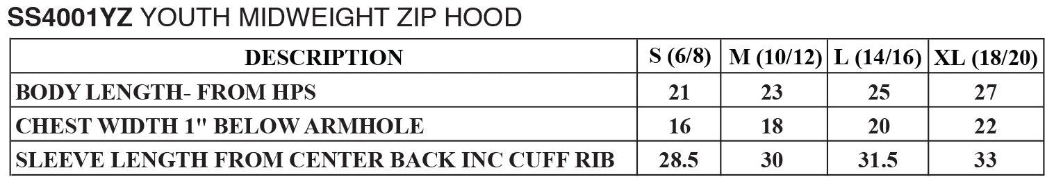 Independent Trading Midweight Zip Hooded Sweatshirt Youth