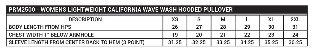 Independent Trading Women’s Lightweight California Wave Wash Hooded Sweatshirt - PRM2500