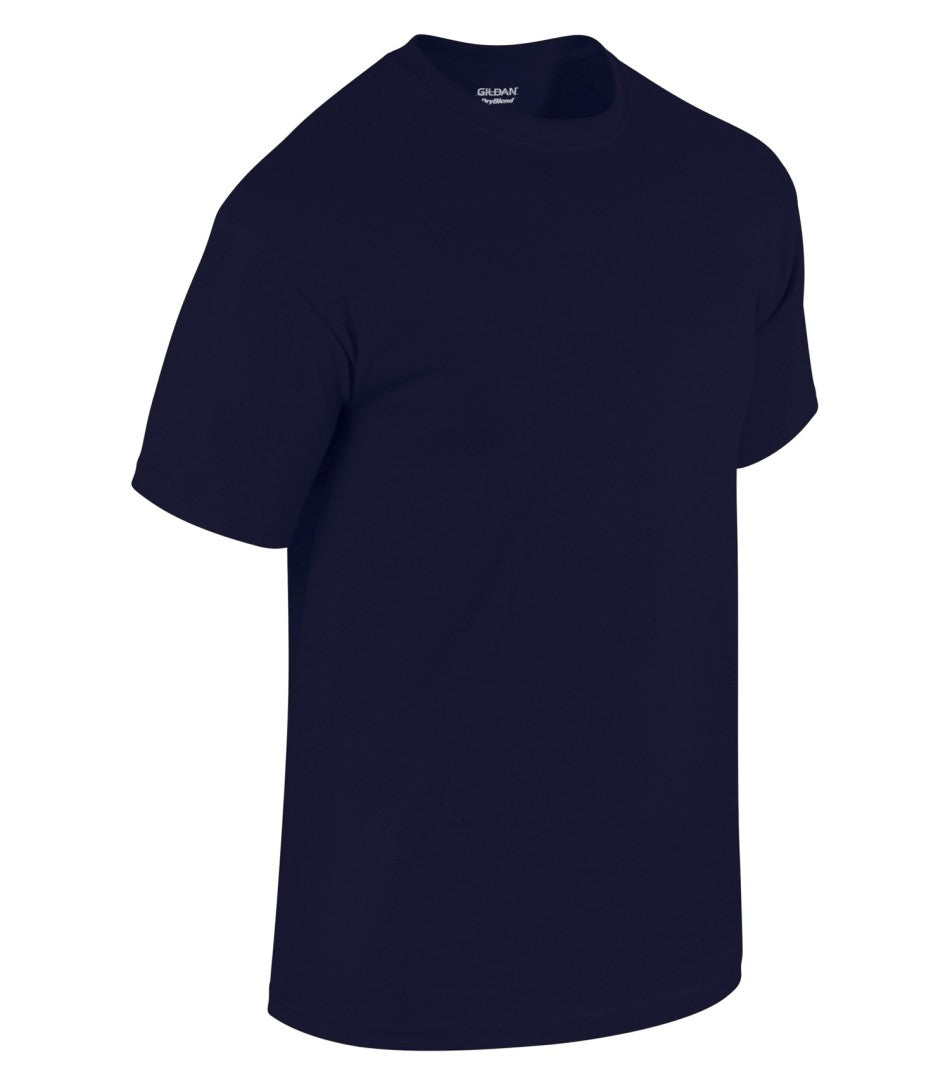 Gildan T-shirt Uomo Ultra Cotton - Maglia A Maniche Corte 100% Cotone - Colletto Rinforzato E Doppia Cucitura - Navy/Orchidea, Taglia M