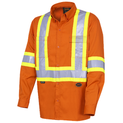 Pioneer® Hi-Viz Cotton Long-Sleeved Safety Shirt-Ultra-Cool Cotton Twill 4441