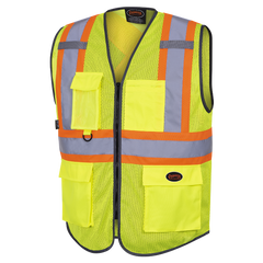 Pioneer® Hi-Viz Zipper Front Safety Vest - Poly Mesh 6961