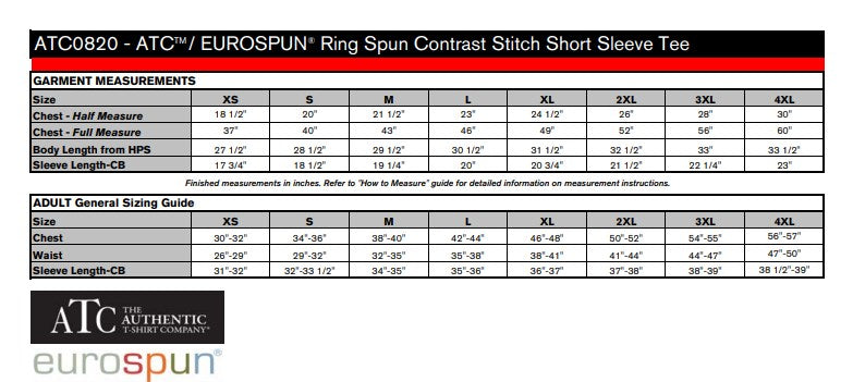ATC™ EUROSPUN® Ring Spun Contrast Stitch Short Sleeve Tee