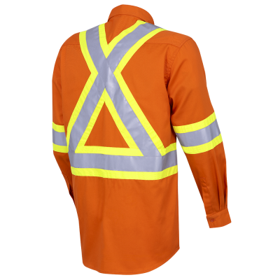 Pioneer® Hi-Viz Cotton Long-Sleeved Safety Shirt-Ultra-Cool Cotton Twill 4441
