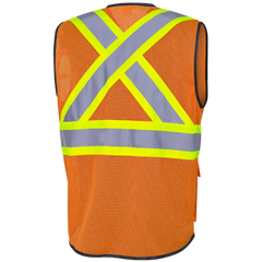 Pioneer® Hi-Viz Zipper Front Safety Vest - Poly Mesh 6961