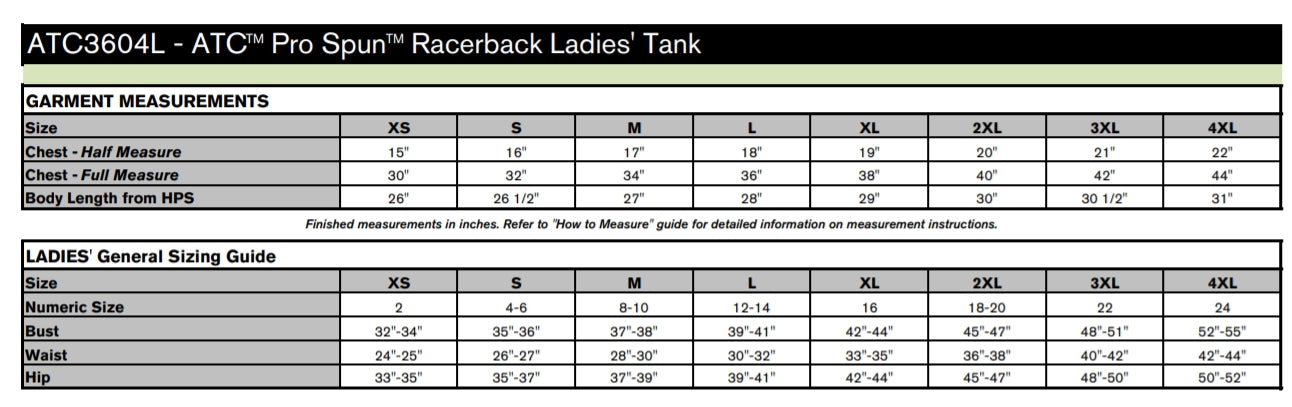 ATC™ Pro Spun™ Racerbrack Ladies' Tank